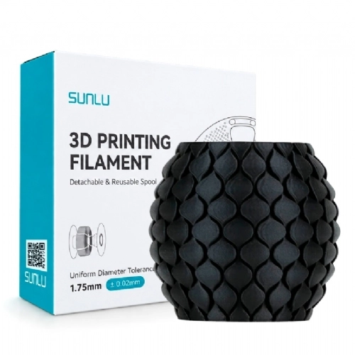 Filamento Sunlu PETG Fibra de Carbono   Black Carbon Fiber   1.75mm 1kg 