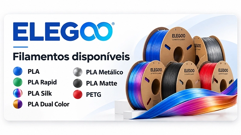 Filamentos Elegoo para impressão 3D
