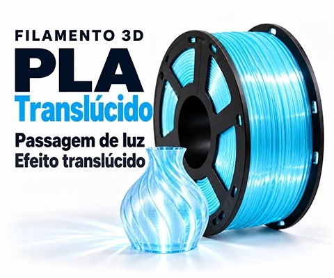 Filamento PLA Translúcido para impressão 3D