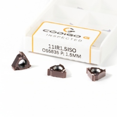 Inserto de Rosca Interna 11IR1.5 ISO Pastilha de Metal Duro para Aço