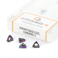 Inserto WBMT 060102L Pastilha de Metal Duro com Cobertura DLC para Alumínio- 10 peças