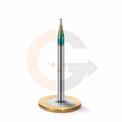 Fresa para Alumínio Esférica 2 Cortes 1.0mm x 2.0mm Metal Duro com Cobertura DLC