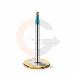 Fresa para Alumínio Esférica 2 Cortes 4.0mm x 8.0mm Metal Duro com Cobertura DLC