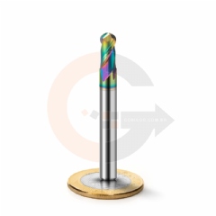 Fresa para Alumínio Esférica 2 Cortes 6.0mm x 12mm Metal Duro com Cobertura DLC