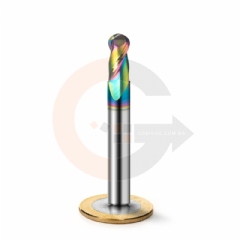 Fresa para Alumínio Esférica 2 Cortes 8.0mm x 16mm Metal Duro com Cobertura DLC