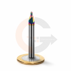 Fresa Cônica Esférica 20º x 2.0mm Metal Duro HRC70 Cobertura DLC