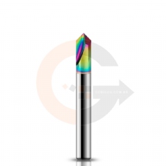 Fresa para Chanfro em Alumínio 6.0mm x 90º Metal Duro HRC70 Cobertura DLC