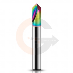Fresa para Chanfro em Alumínio 8.0mm x 90º Metal Duro HRC70 Cobertura DLC