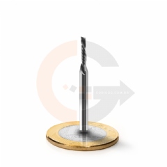 Fresa Down Cut 1 corte 2.0mm x 10mm Metal Duro, topo reto, corte invertido