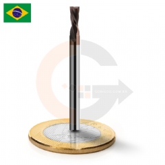 Fresa down cut 2 cortes 3mm para chapas de aço inox e galvanizados