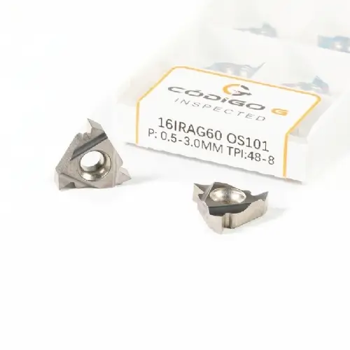 Inserto de Rosca 16IR AG60 P0.5 3.0 TPI48 8 Pastilha de Metal Duro para Aluminio Inserto de Rosca 16IR AG60 P0.5 3.0 TPI48 8 Pastilha de Metal Duro para Aluminio