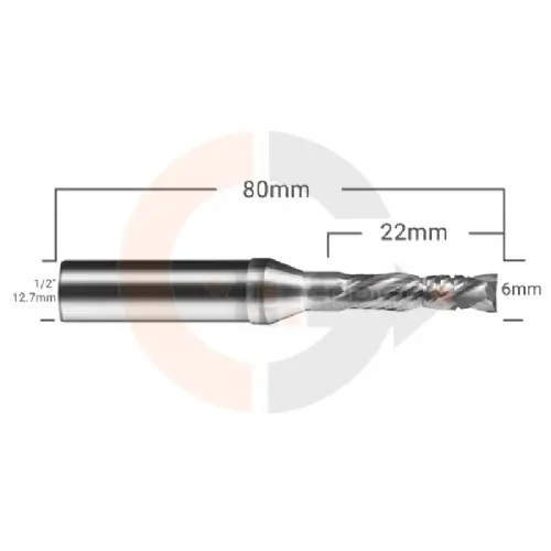 Ampliar foto Fresa Up e Down TCT 2 cortes 6mmx22mm Ampliar foto Fresa Up e Down TCT 2 cortes 6mmx22mm