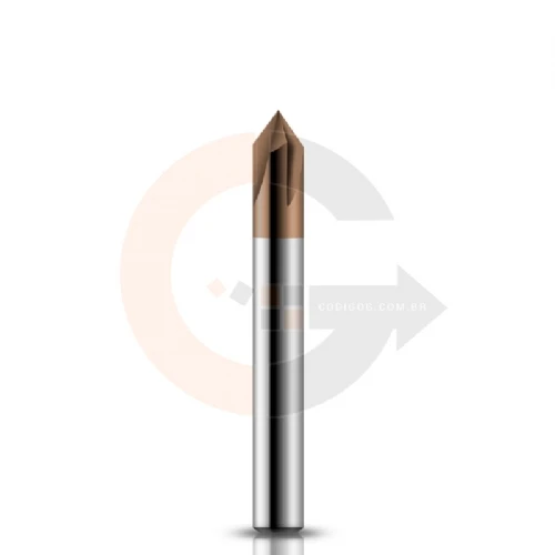 Fresa de Metal Duro para Chanfro em Aco 6.0mm x 60 graus  cobertura CrAITiN HRC55