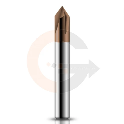 Fresa de Metal Duro para Chanfro em Aco 8.0mm x 60 graus  cobertura CrAITiN HRC55