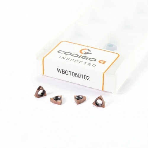 Inserto WBGT 060102L Pastilha de Metal Duro para Aco  Grade 8225  10 pecas