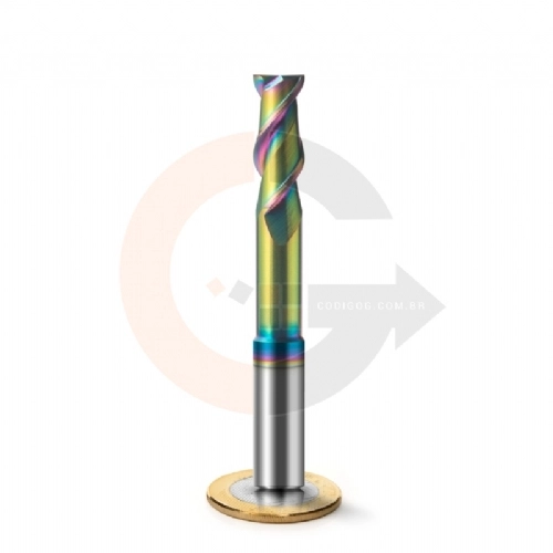 Fresa de Haste Aliviada 2 cortes 10mm x 25mm Metal Duro HRC55 DLC Fresa de Haste Aliviada 2 cortes 10mm x 25mm Metal Duro HRC55 DLC