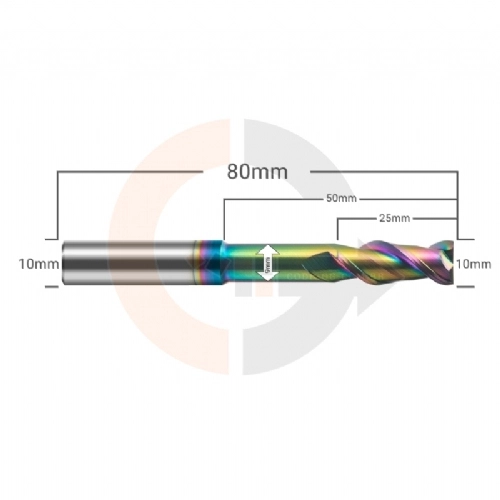 Ampliar foto Fresa de Haste Aliviada 2 cortes 10mm x 25mm Metal Duro HRC55 DLC Ampliar foto Fresa de Haste Aliviada 2 cortes 10mm x 25mm Metal Duro HRC55 DLC