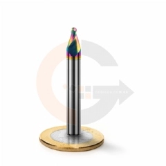 Fresa Cônica Esférica 20º x 2.0mm Metal Duro HRC70 Cobertura DLC
