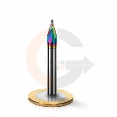 Fresa Cônica Esférica 30º x 1.5mm Metal Duro HRC70 Cobertura DLC