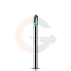 Fresa para Chanfro em Alumínio 4.0mm x 90º Metal Duro HRC70 Cobertura DLC