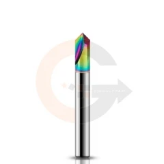 Fresa para Chanfro em Alumínio 6.0mm x 90º Metal Duro HRC70 Cobertura DLC