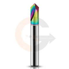 Fresa para Chanfro em Alumínio 8.0mm x 90º Metal Duro HRC70 Cobertura DLC