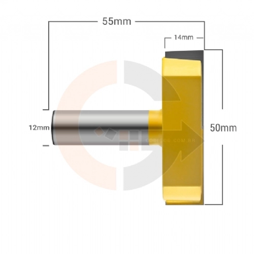 Ampliar foto Fresa para Desbaste de Madeira e MDF 57mm   Haste 12mm