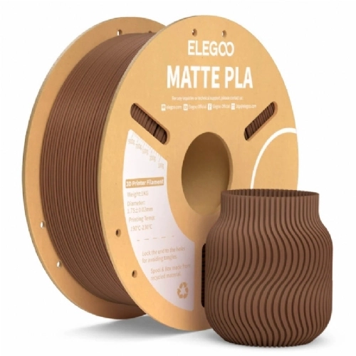 Filamento PLA Matte Fosco Marrom   Earth Brown   Elegoo   1.75mm 1kg 