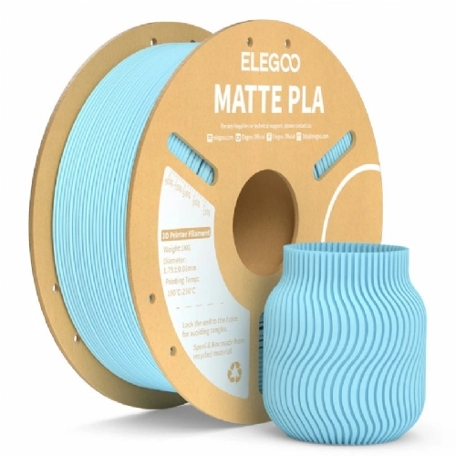 Filamento PLA Matte Azul Gelo   Ice Blue   Elegoo   1.75mm 1kg 