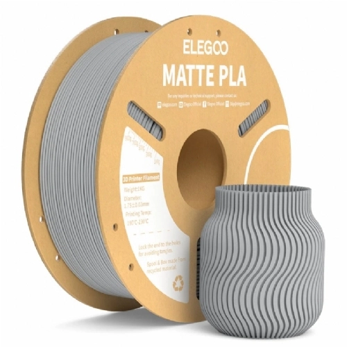Filamento PLA Matte Cinza Ardosia   Slate Grey   Elegoo   1.75mm 1kg 