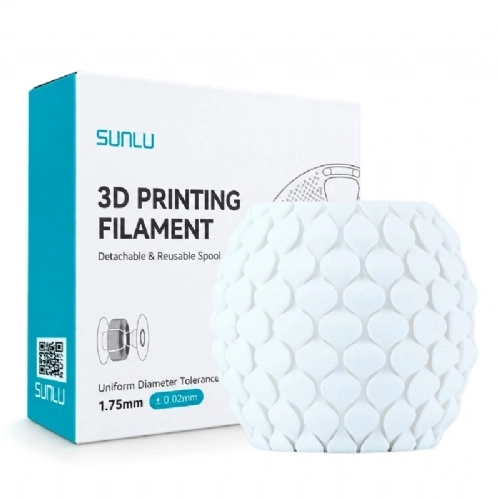 Filamento Sunlu PLA Matte Branco Fosco   White   1.75mm 1kg 